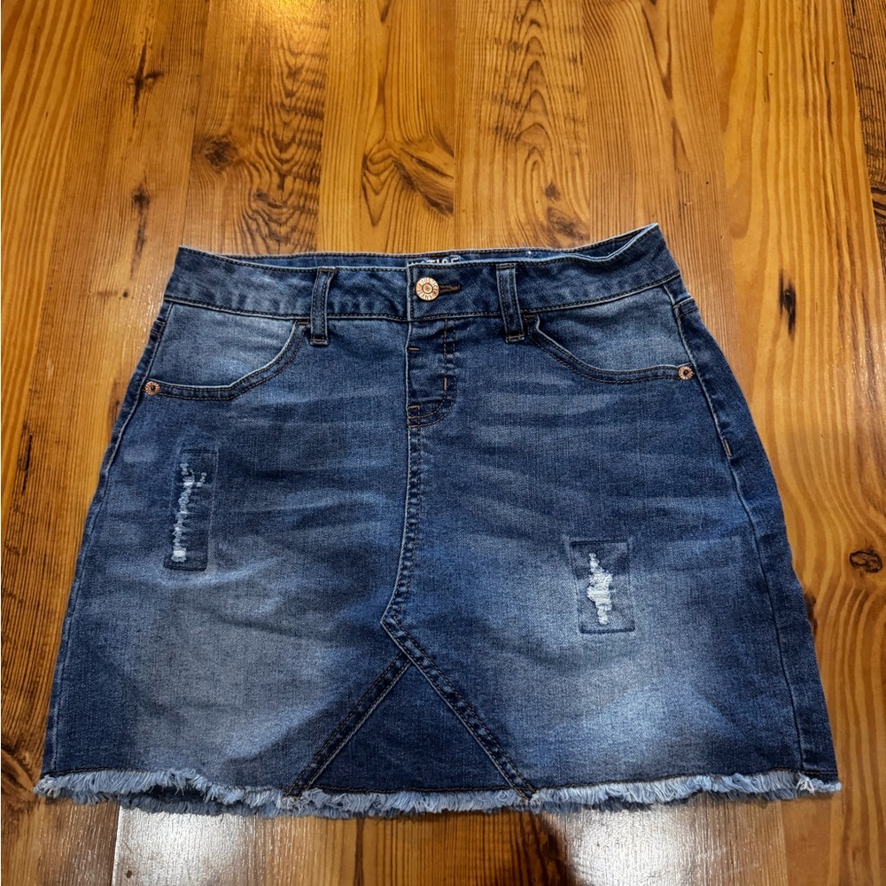 Justice Dark Blue Denim Mini Skirt